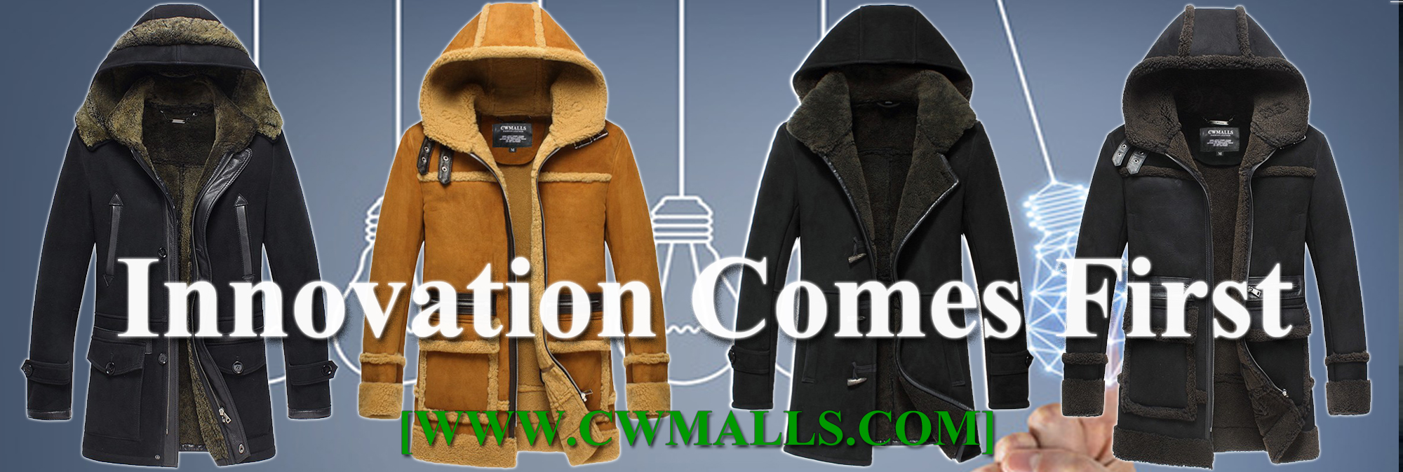 Innovation Comes First sheepskin coat
