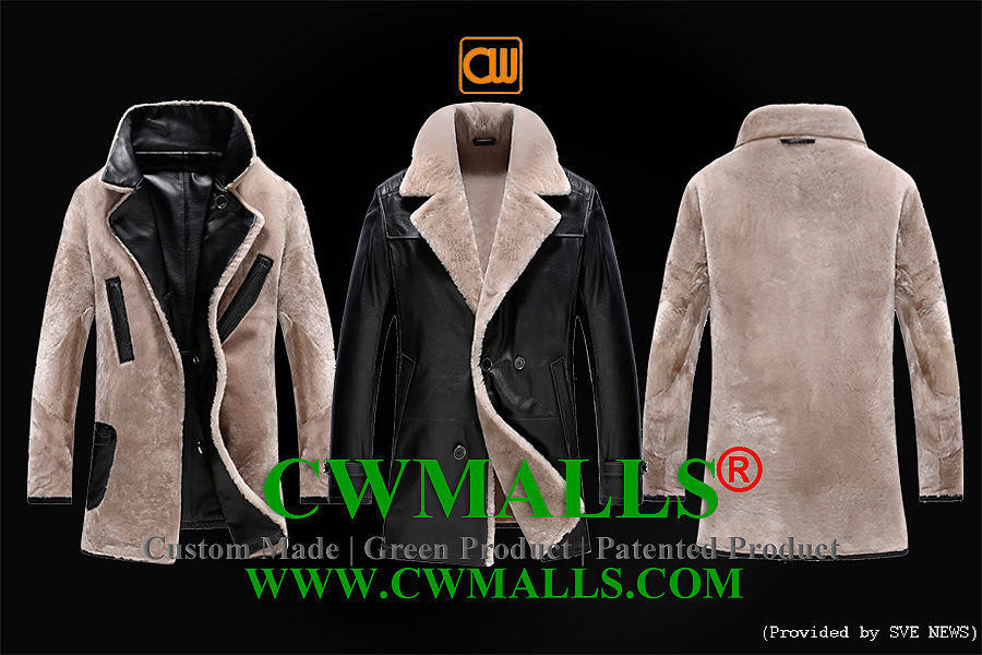 9.17 CWMALLS 2 in 1 Leather Shearling Pea Coat