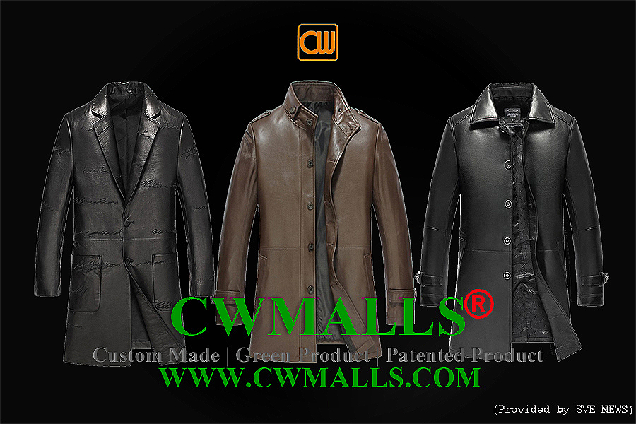 12.4 CWMALLS Men Leather Trench Coat